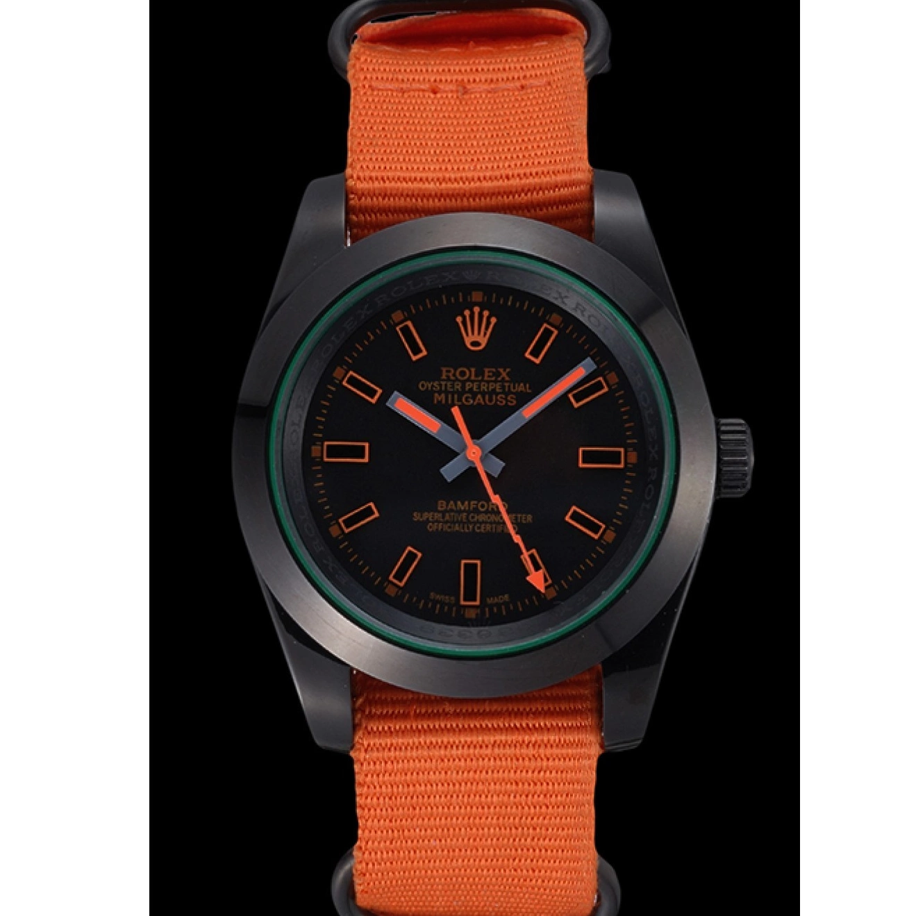 AAA replica watch Bamford Strap Rolex Milgauss Orange 622003 Nylon 0731